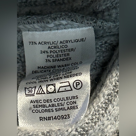 Loft Ribbed Mock Neck pullover sweater women’s Large Gray preppy cozy retro NWT - Picture 7 of 13